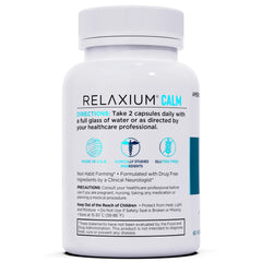 Relaxium Calm bottle illustrating stress and mood support benefits