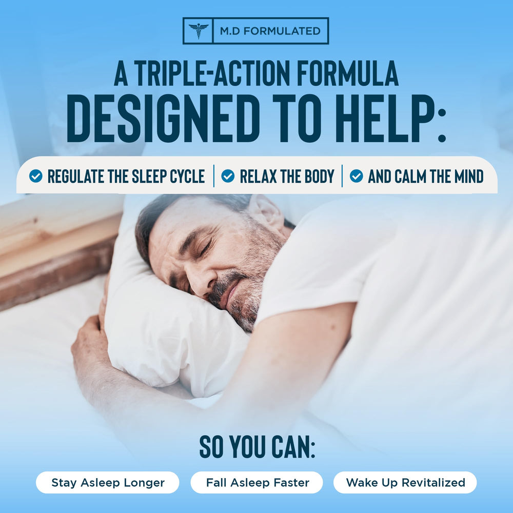Lifestyle image showing a peaceful nighttime routine with Relaxium Sleep Aid