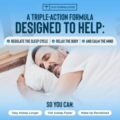Lifestyle image showing a peaceful nighttime routine with Relaxium Sleep Aid