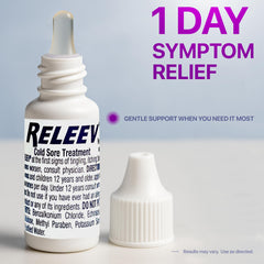 Releev compact-tube on-the-go scene communicates portability and quick relief.