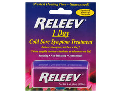 Releev packaging front view suggests compact travel-friendly box.