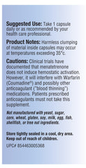 Relentless Improvement Vegi-Capsules close-up showing soy-free, vegan-friendly vitamin K2 option