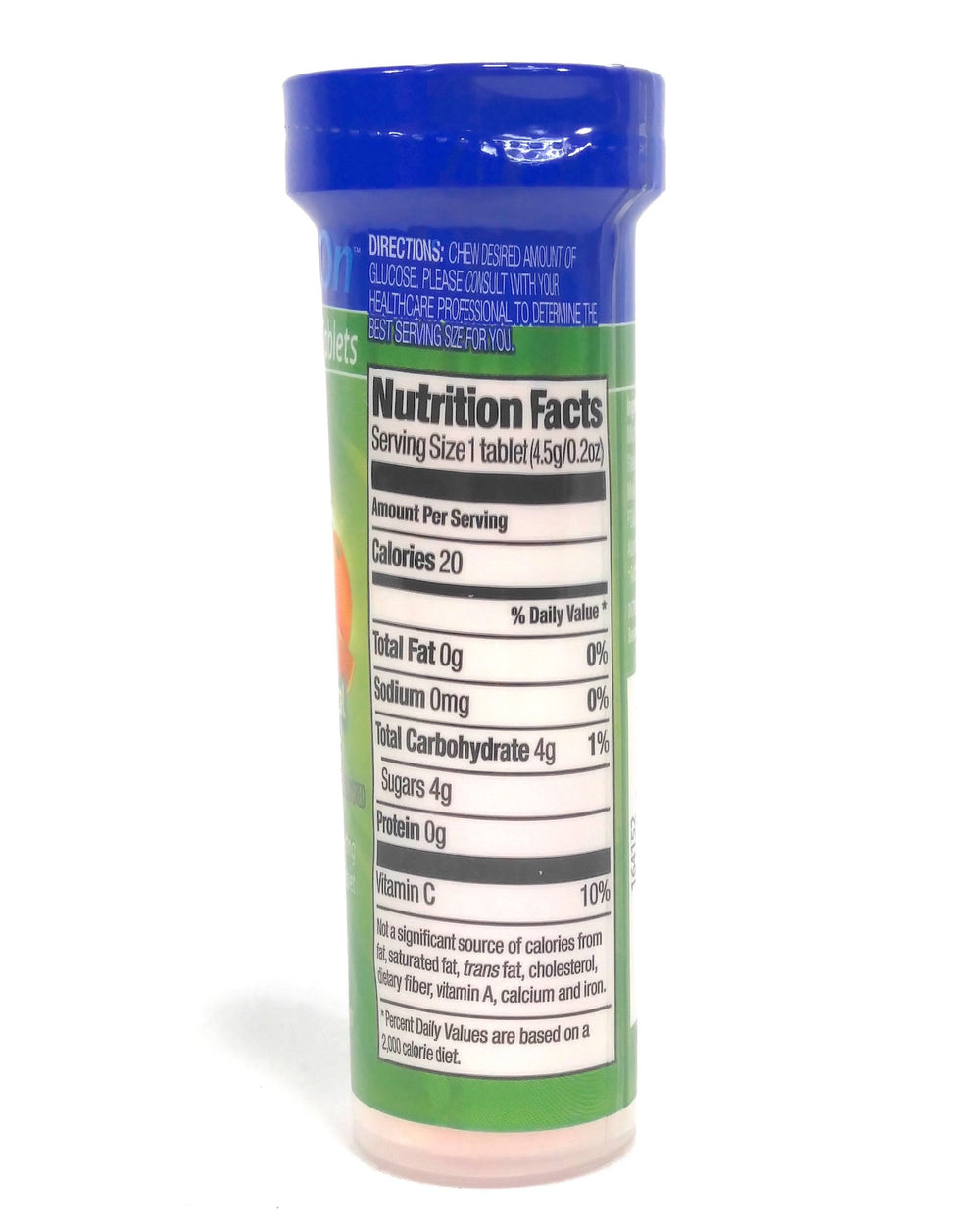 Close-up of tropical fruit flavored glucose tablets