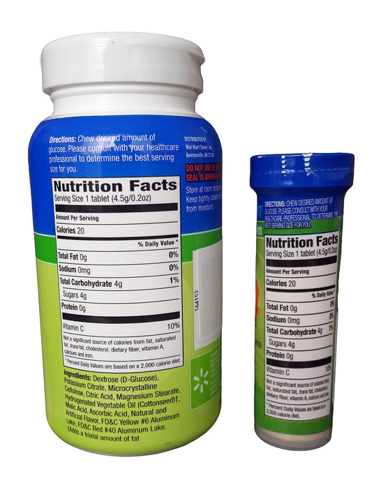 Chewable glucose tablets with Tropical Fruit flavor