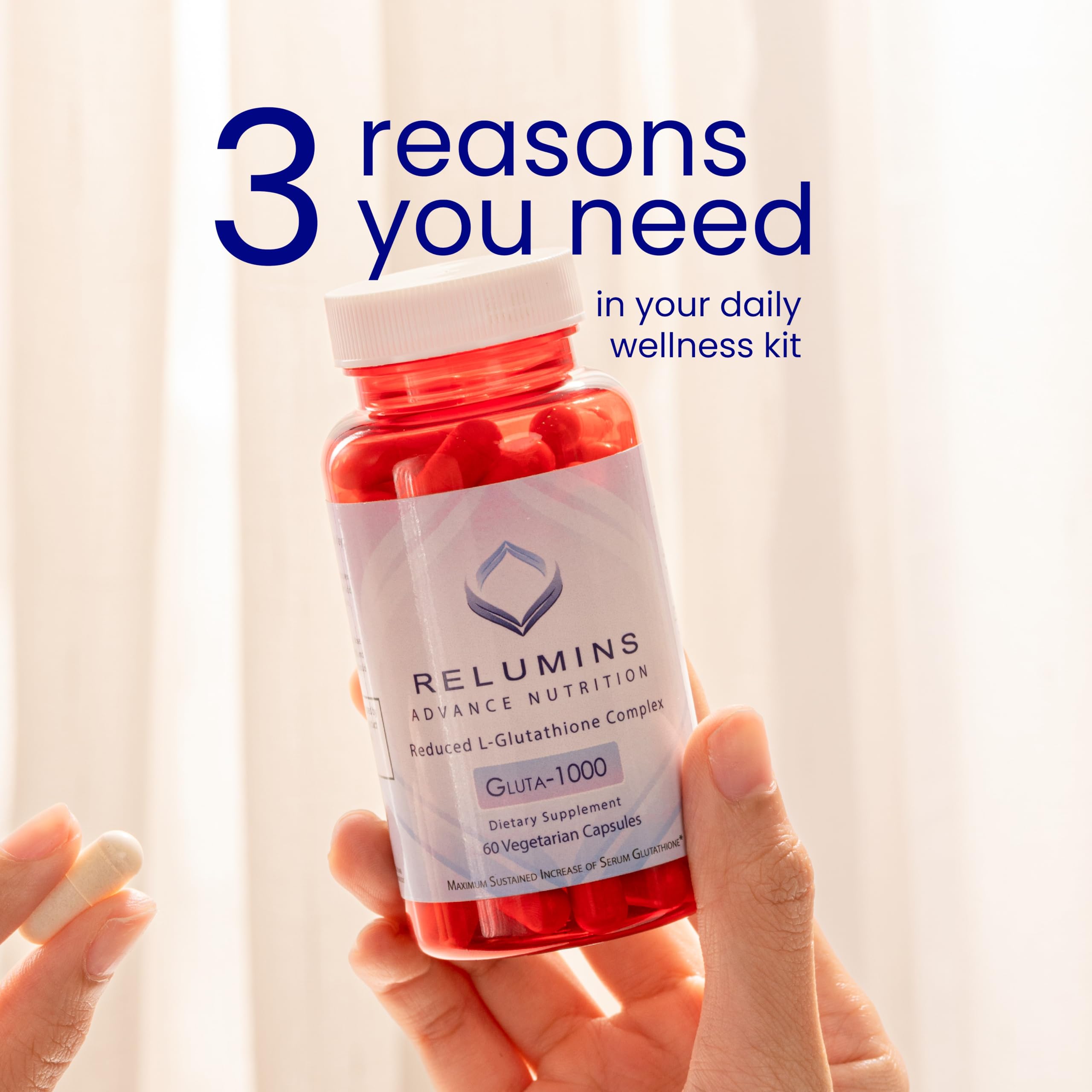 Close-up of Relumins Gluta 1000 capsules