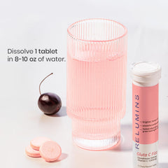 Graphic showing high bioavailability of effervescent form compared to capsules