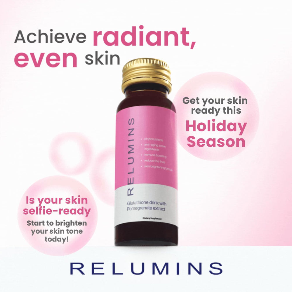 Front view of Relumins Glutathione Hydration Shots bottle