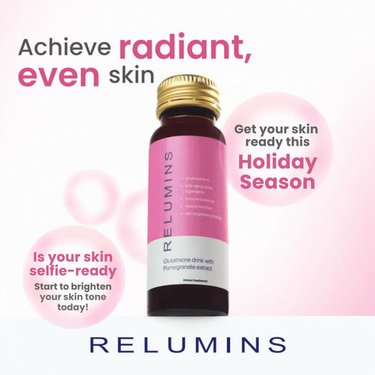 Side view of Relumins Glutathione Hydration Shots bottle