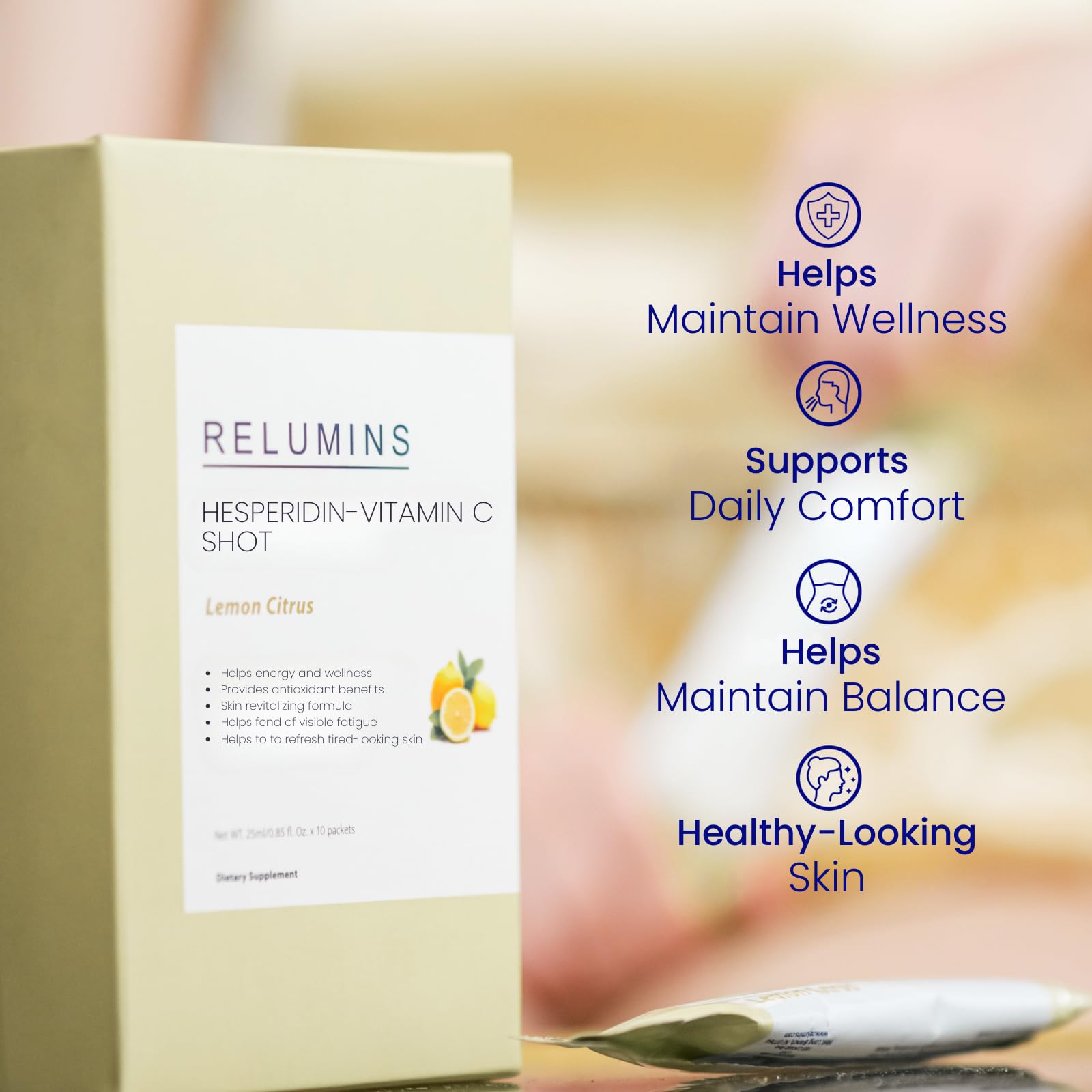 Five boxes of Relumins Vitamin C Shots 25ml packets
