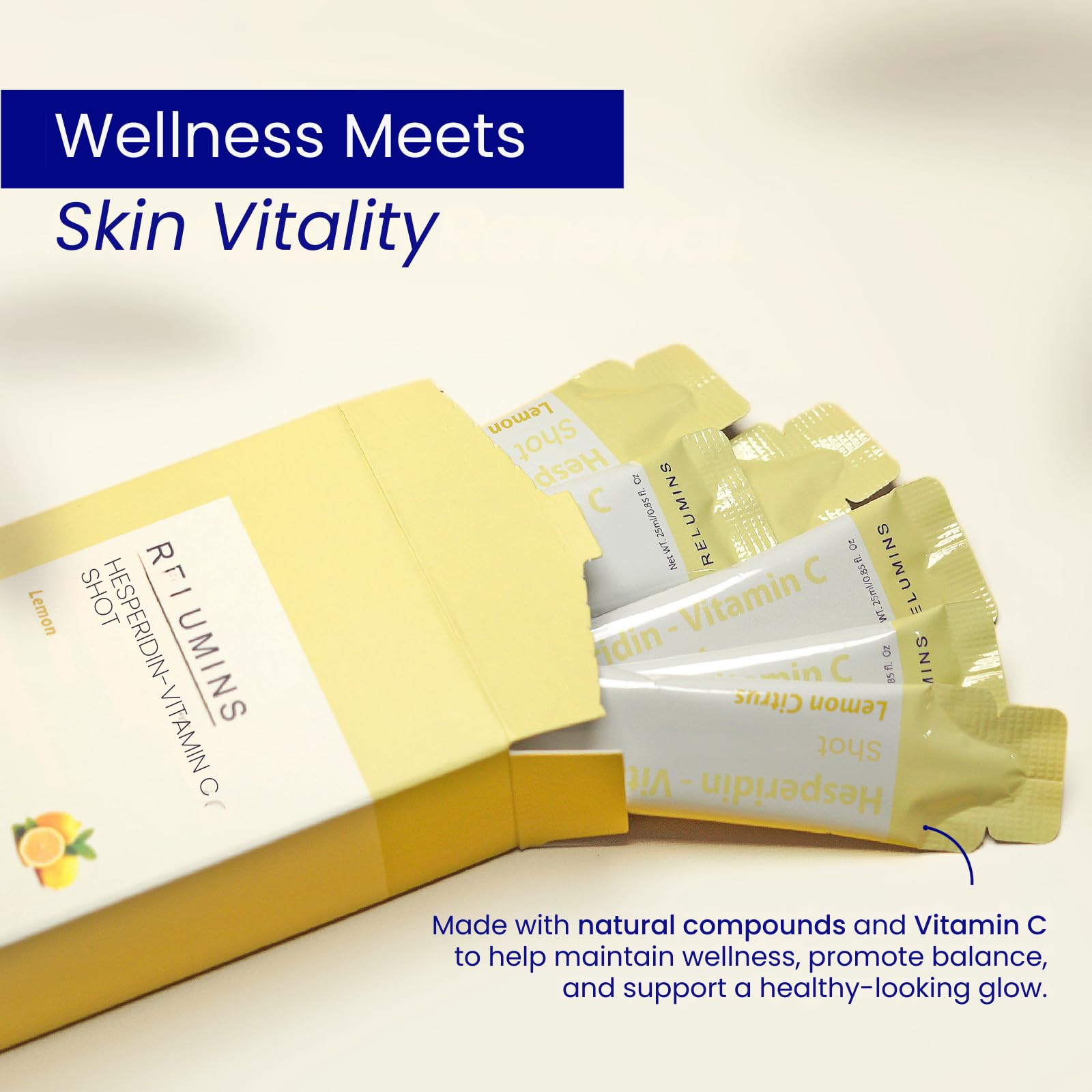 Relumins Vitamin C Shots lemon flavor packets