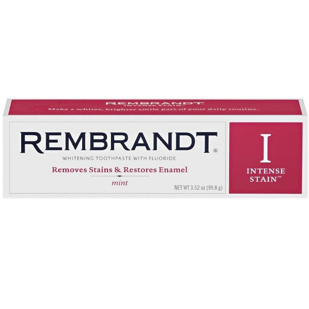 Rembrandt Intense Stain Whitening Mint Toothpaste, 3.52 oz, Pack of 6