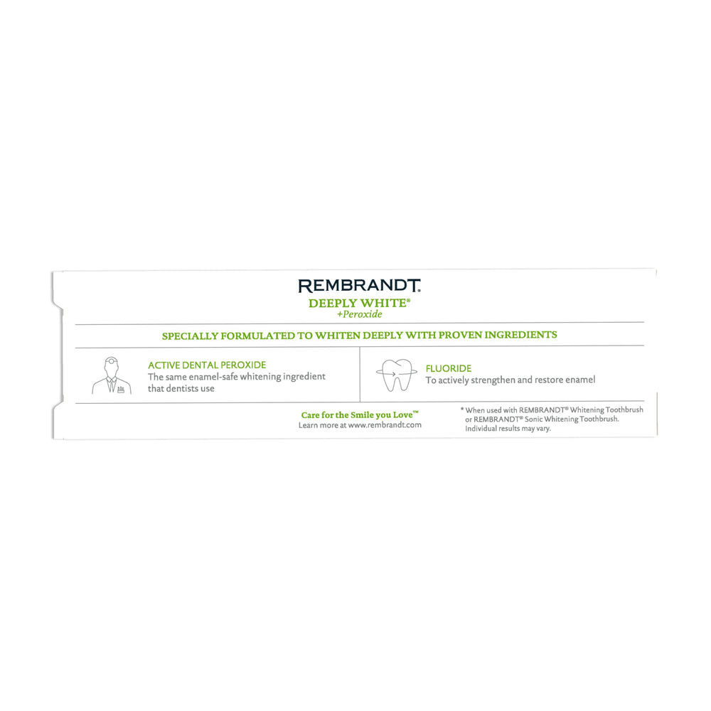 Rembrandt toothpaste label showing ingredients