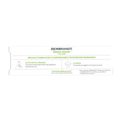 Rembrandt toothpaste label showing ingredients