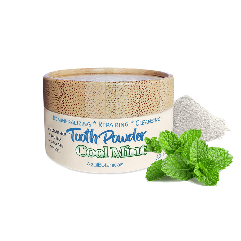 Front packaging of Remineralizing Tooth Powder Cool Mint