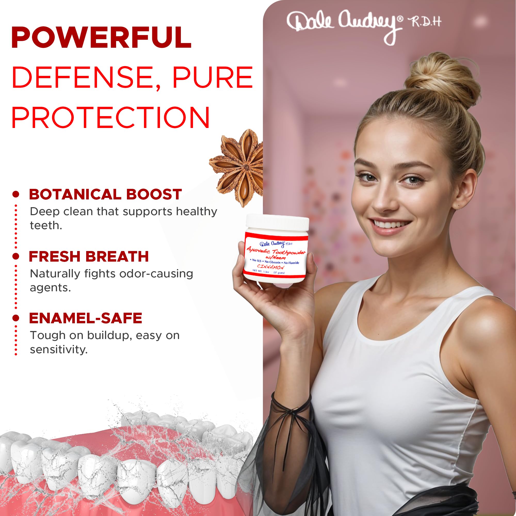 Made in USA remineralizing tooth powder bottle image