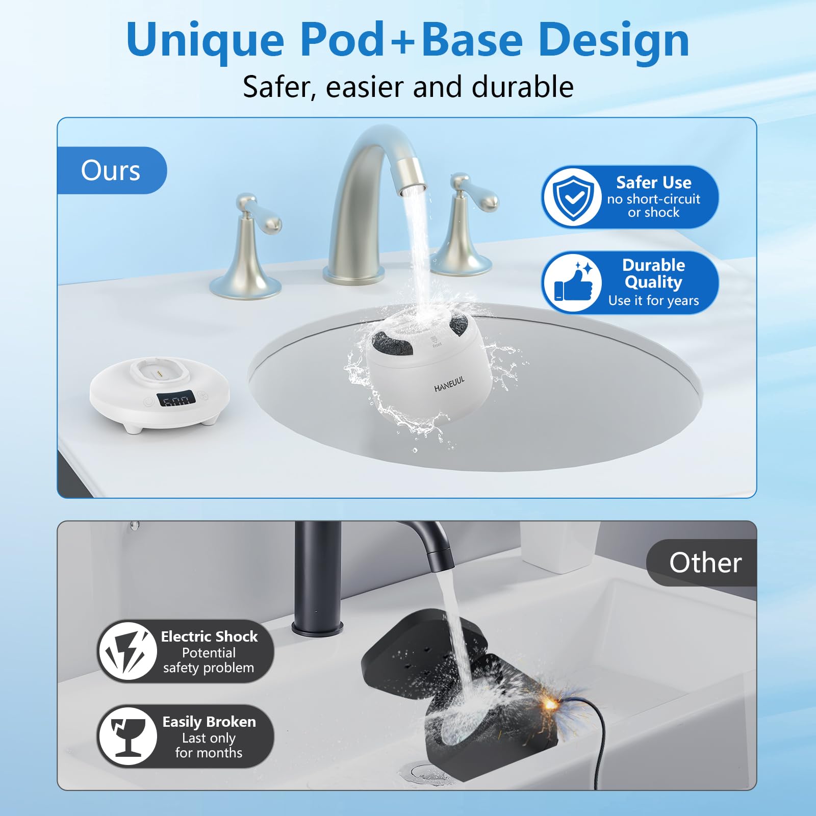 Removable tank base for easy cleaning and long-term durability