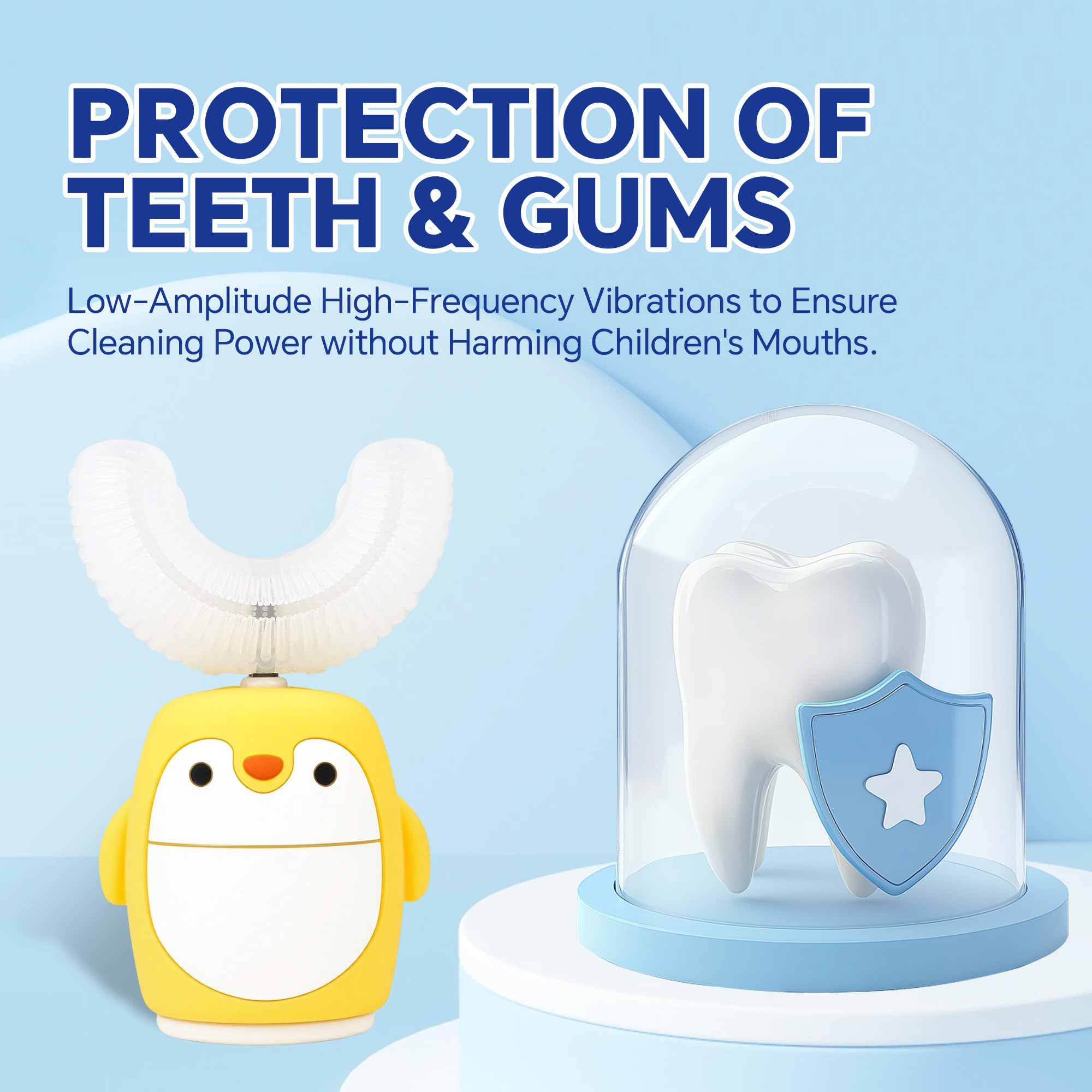 360-degree cleaning action on children's teeth