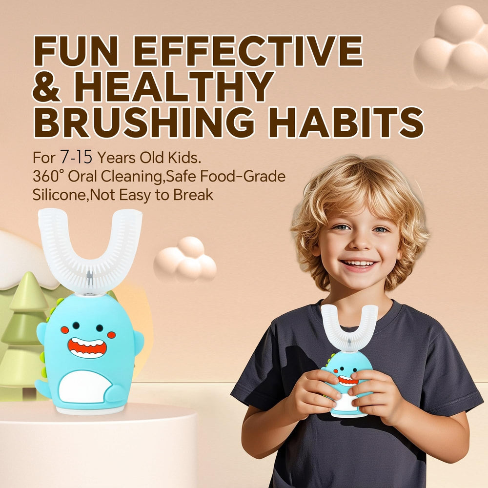 U-shaped toothbrush head designed for kids