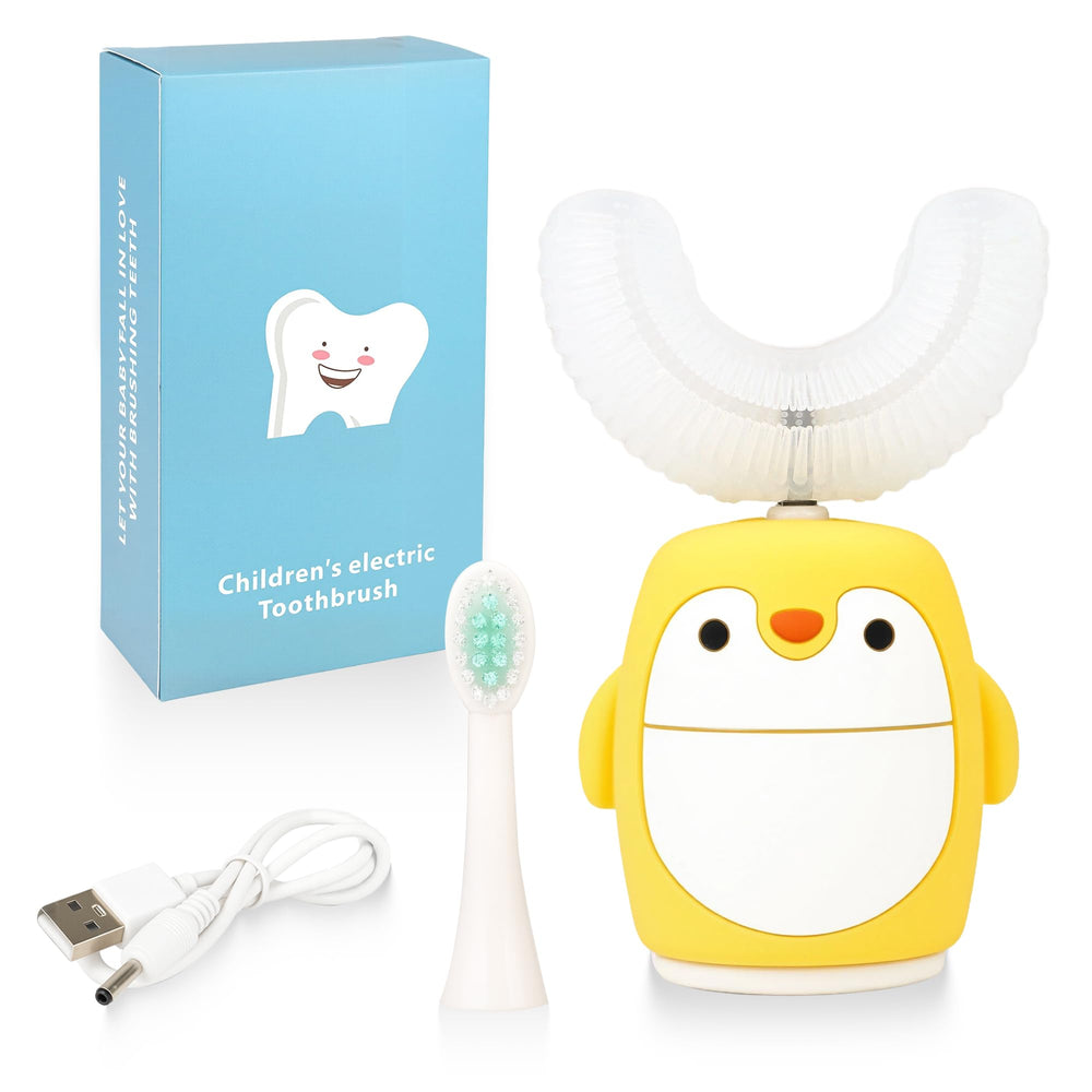 Renaelelife Kids Toothbrush with yellow penguin cartoon