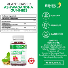 Ingredients and nutrition panel of Renew Actives Ashwagandha