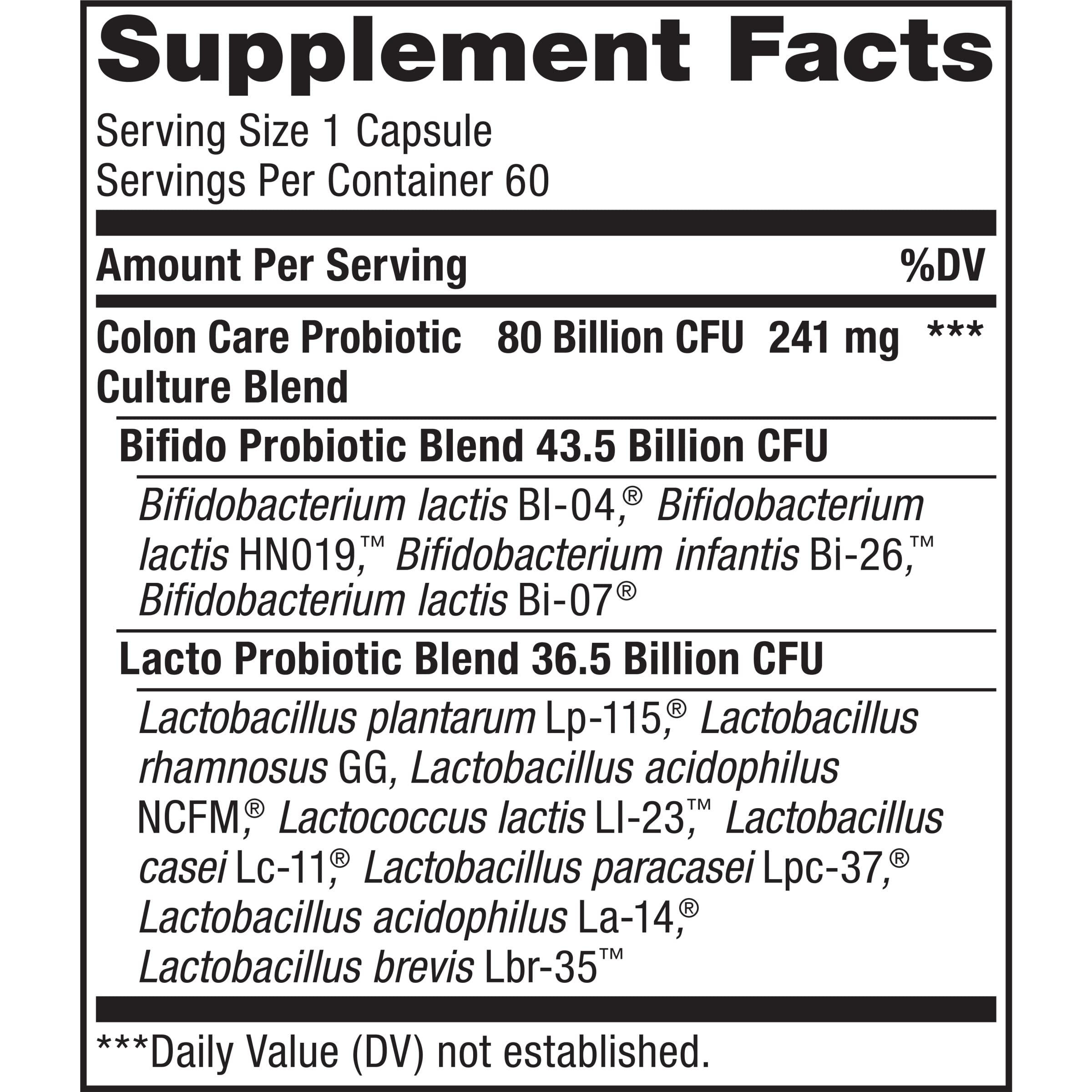 Graphic showing 12 probiotic strains in the formula