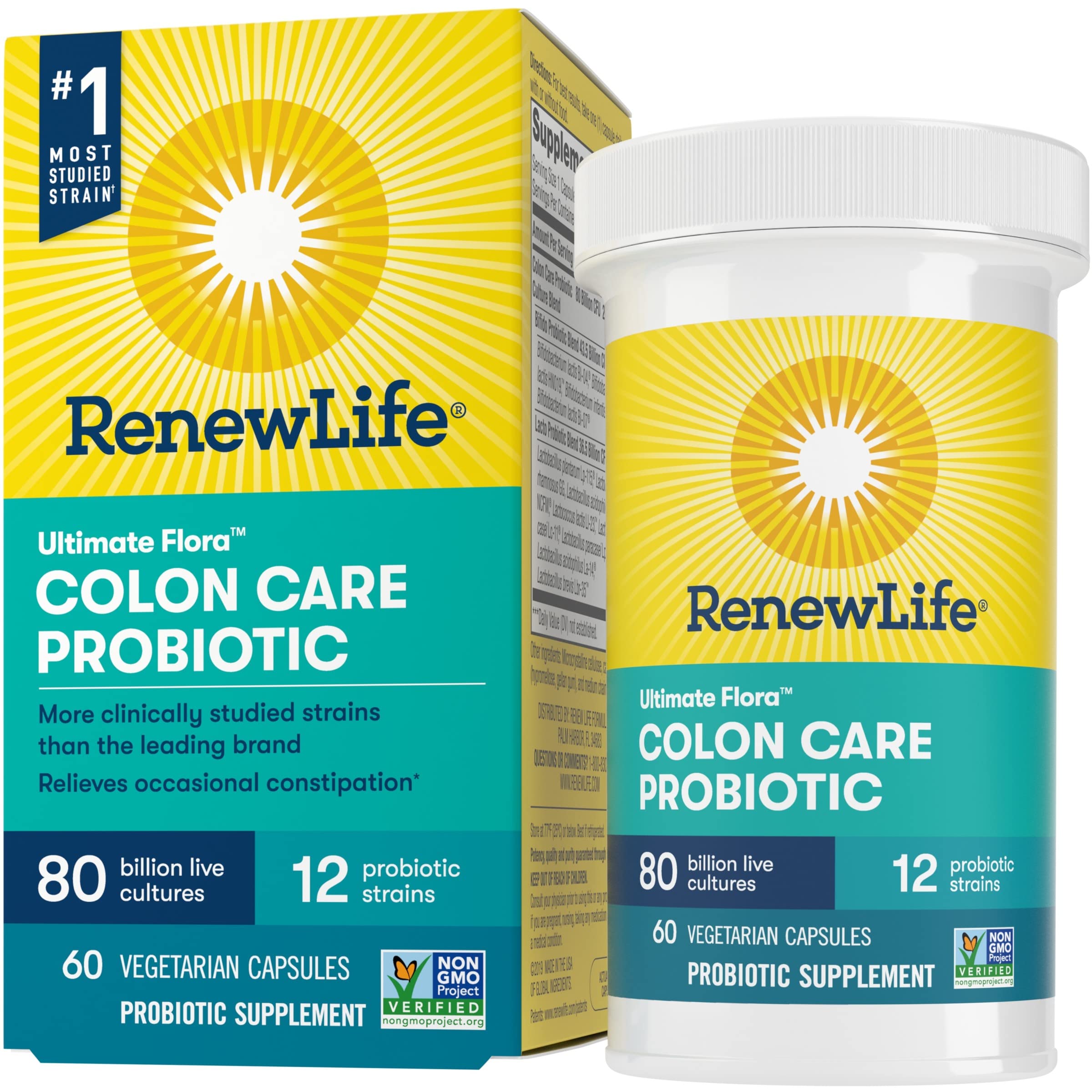 Colon Care Probiotic bottle with 60 capsules