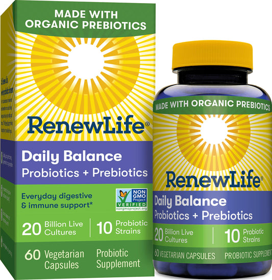 Renew Life Daily Balance probiotic 60 count bottle