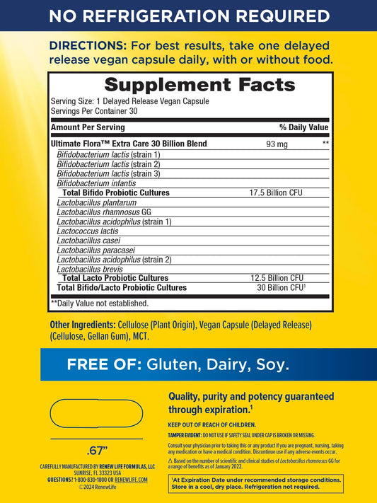 Close-up of probiotic capsules highlighting 12 strains for immune, digestive and respiratory support