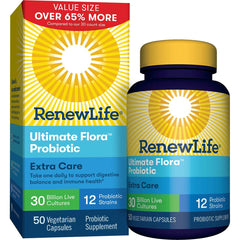 Bottle image of Renew Life Extra Care Ultimate Flora 30B 50 vegetarian capsules