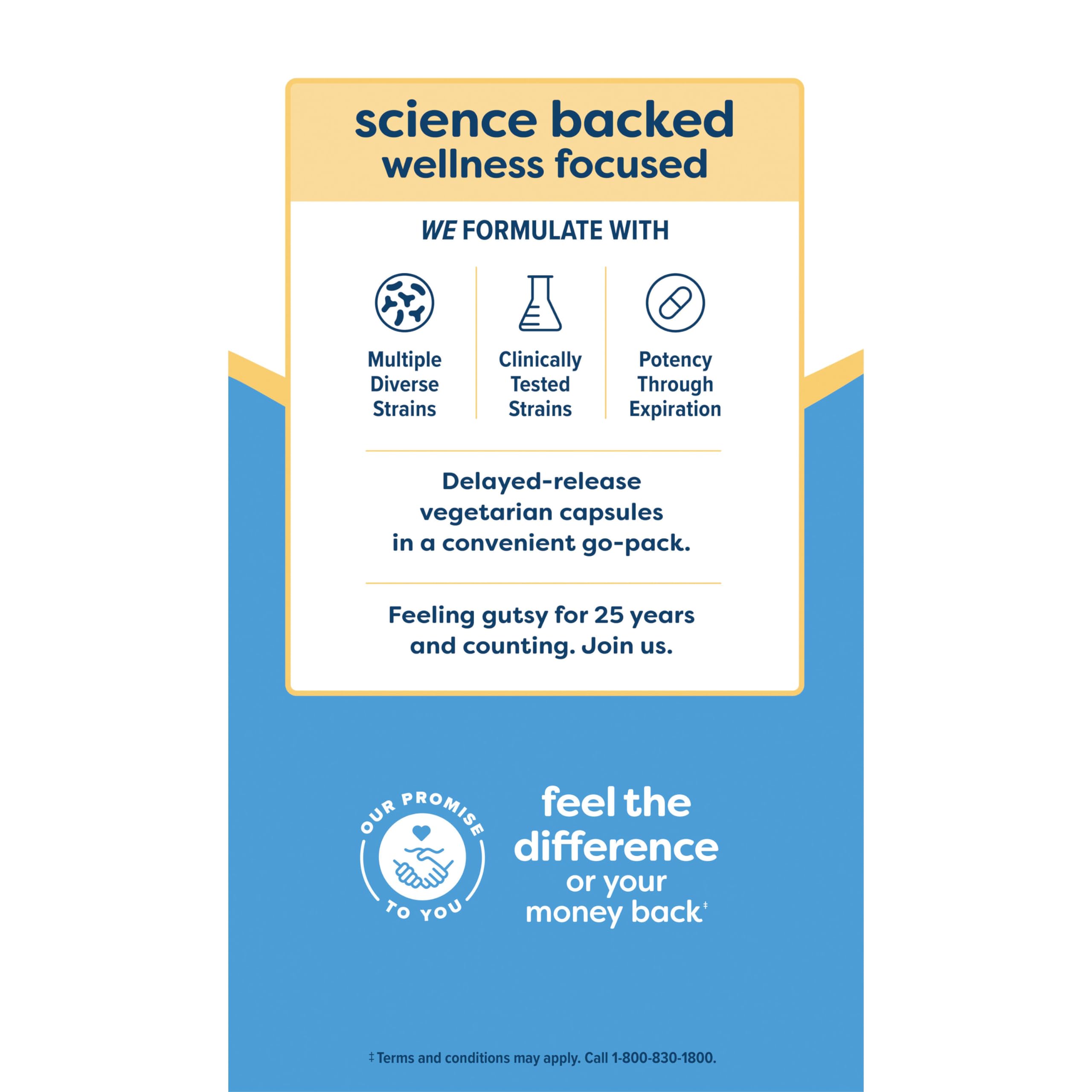 Close-up of label highlighting 12-strain probiotic formula
