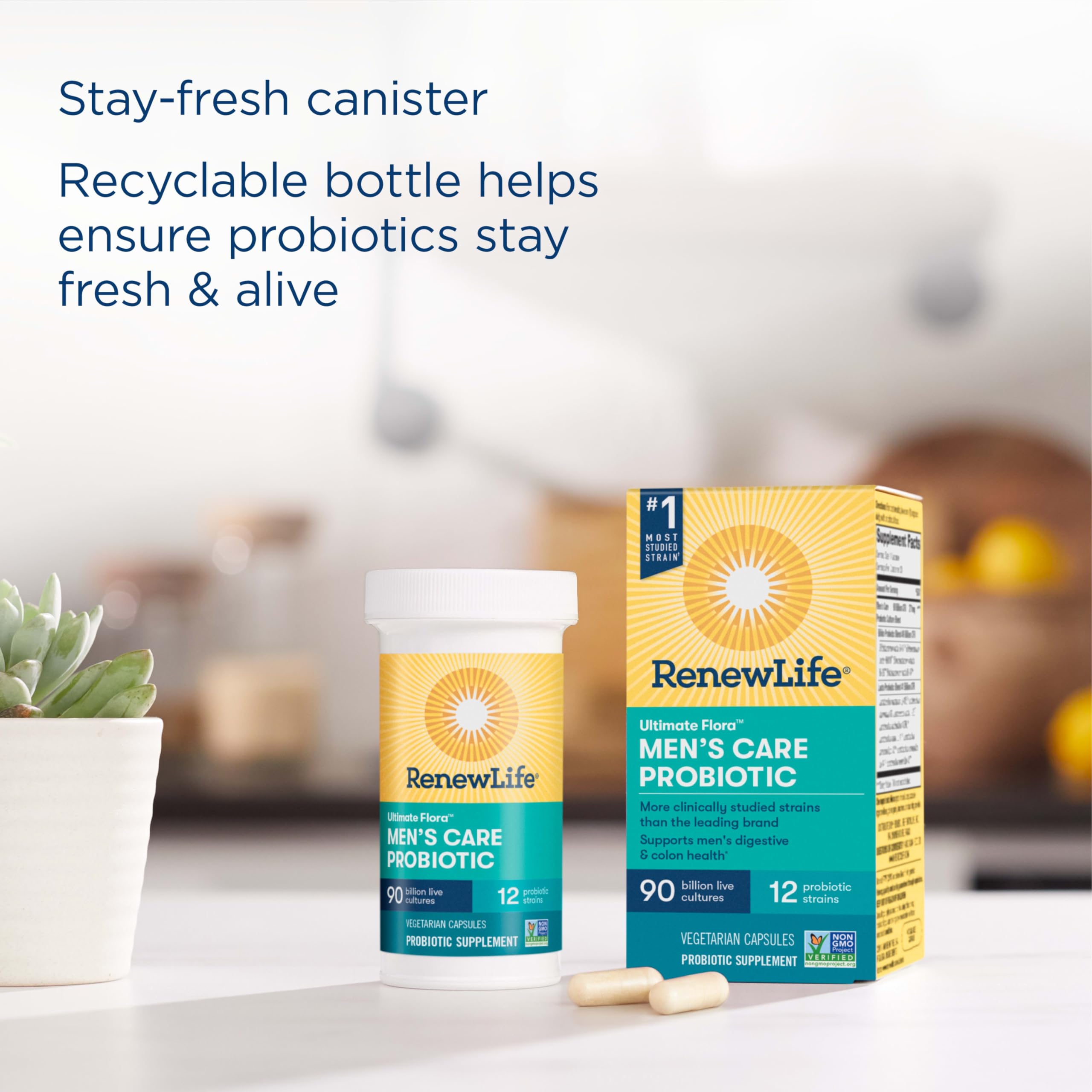 Bottle with resealable cap and 30-count