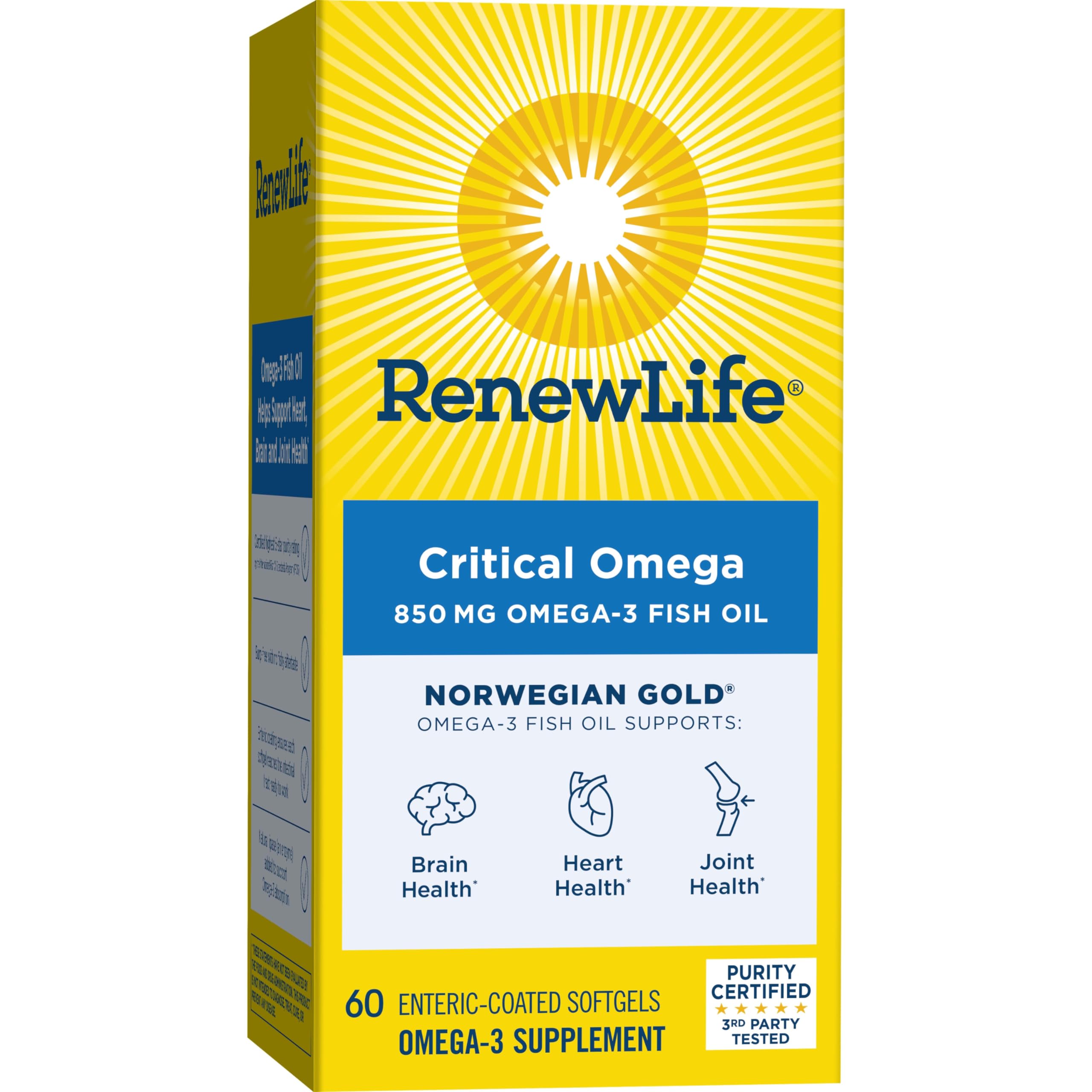 IFOS purity certification label on Renew Life packaging