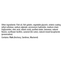 Close-up of EPA and DHA per serving details on the label
