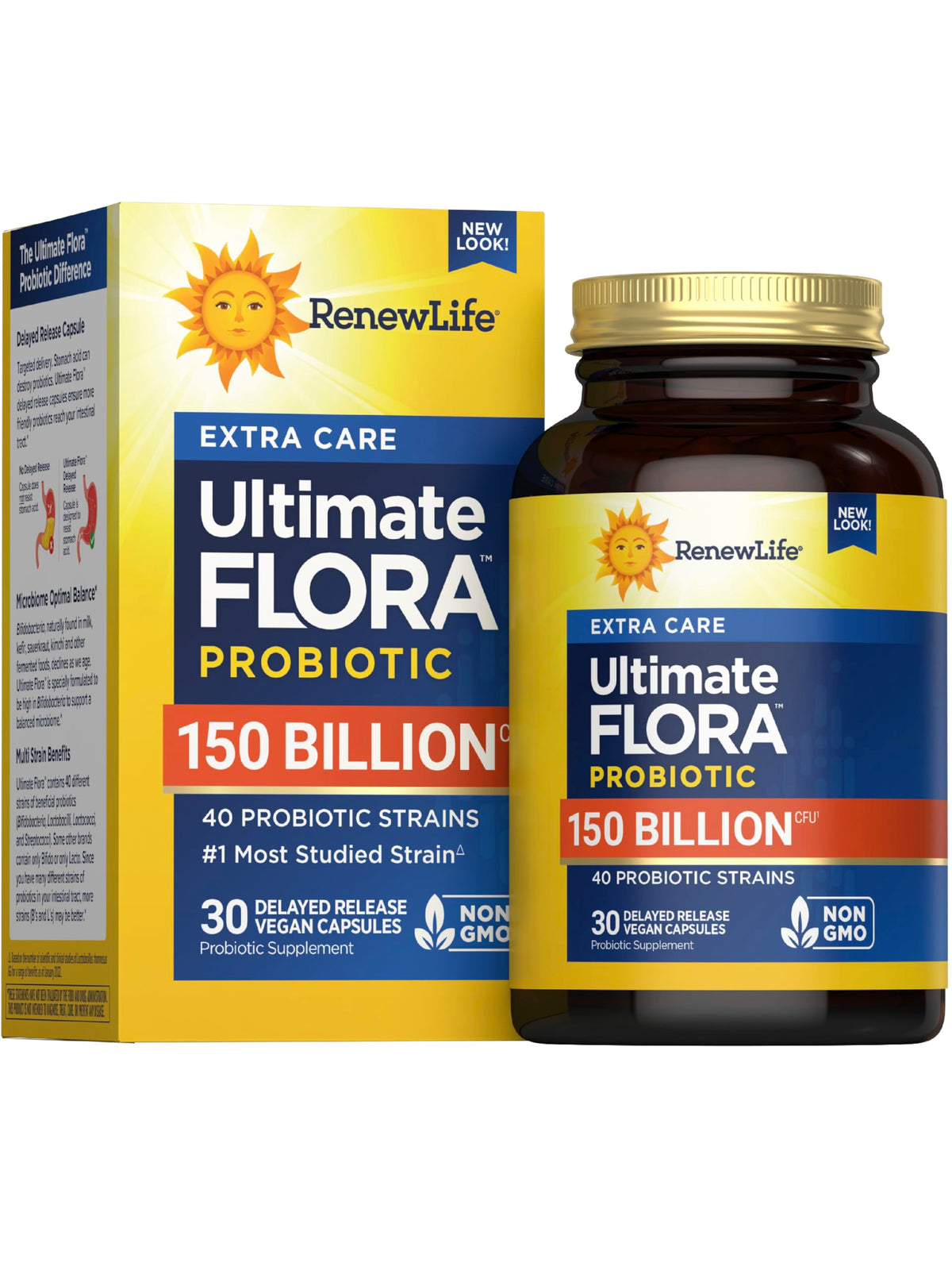 Renew Life Ultimate Flora Adult Ultimate Care Probiotic bottle on white background