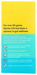 Back label with supplement facts for Men's Care Probiotic