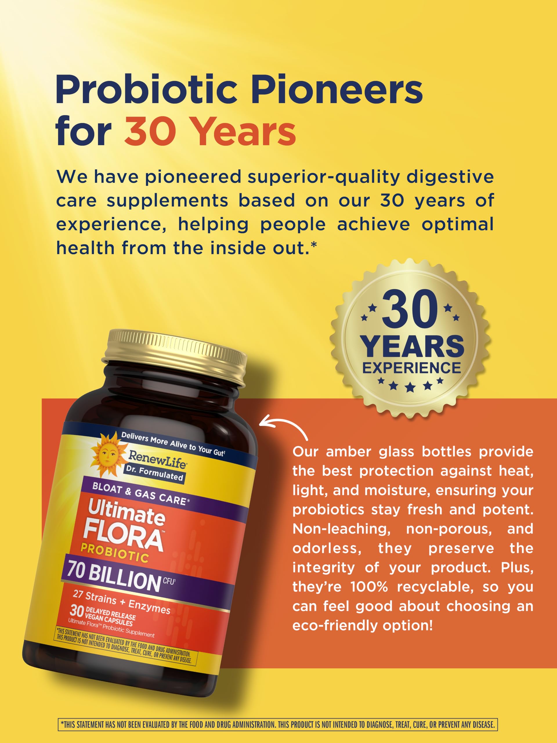 30-count probiotic bottle with capsules