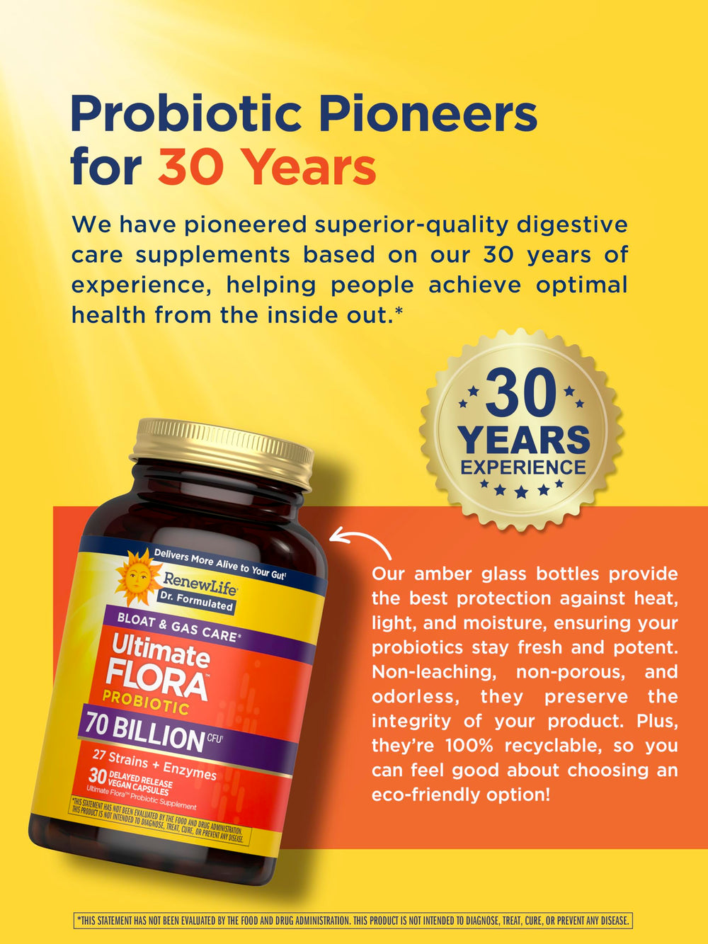 30-count probiotic bottle with capsules