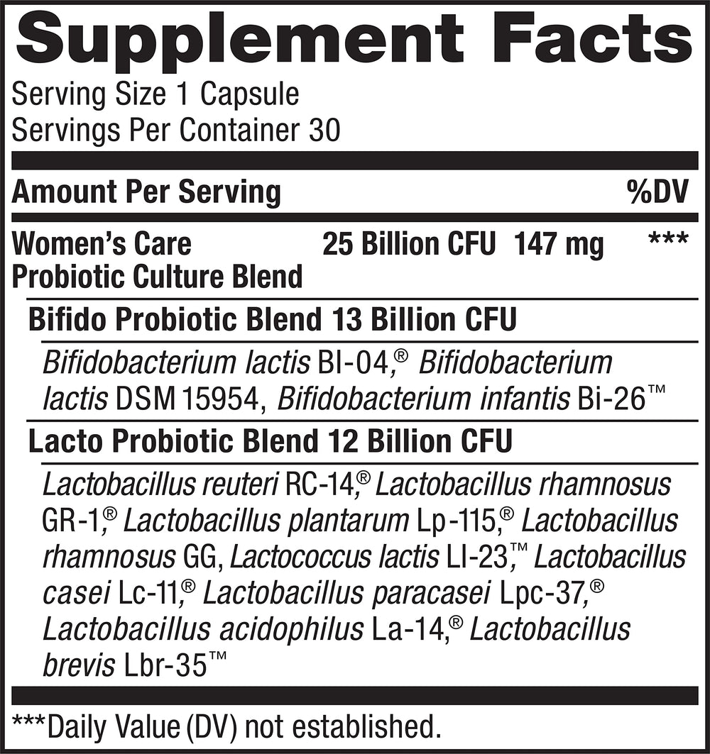 90-capsule bottle of women's probiotic