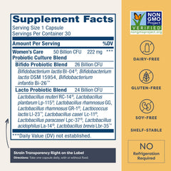 Bottle showing 12 diverse probiotic strains included