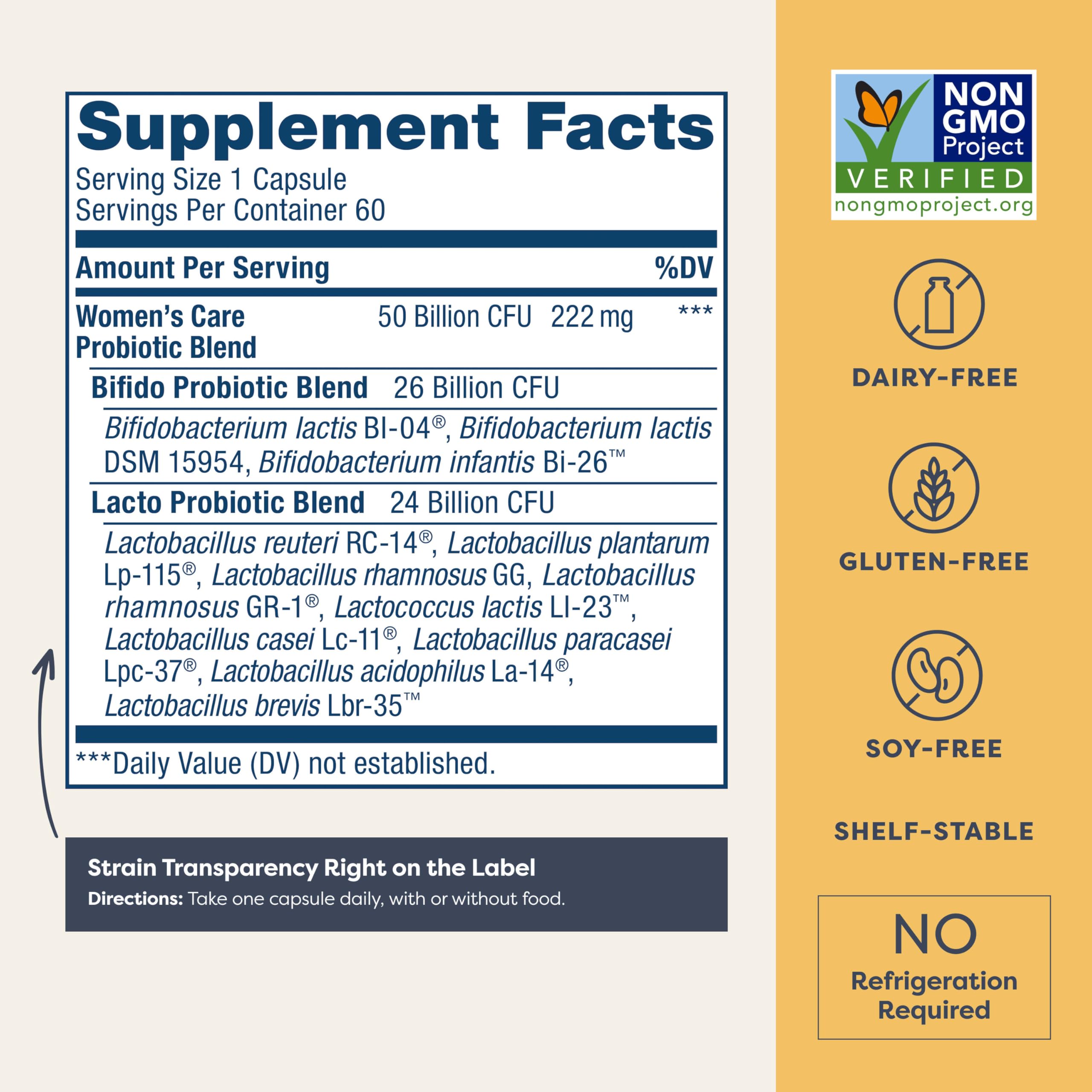 Renew Life Women's Probiotic capsules closeup highlighting delayed-release design for gut delivery