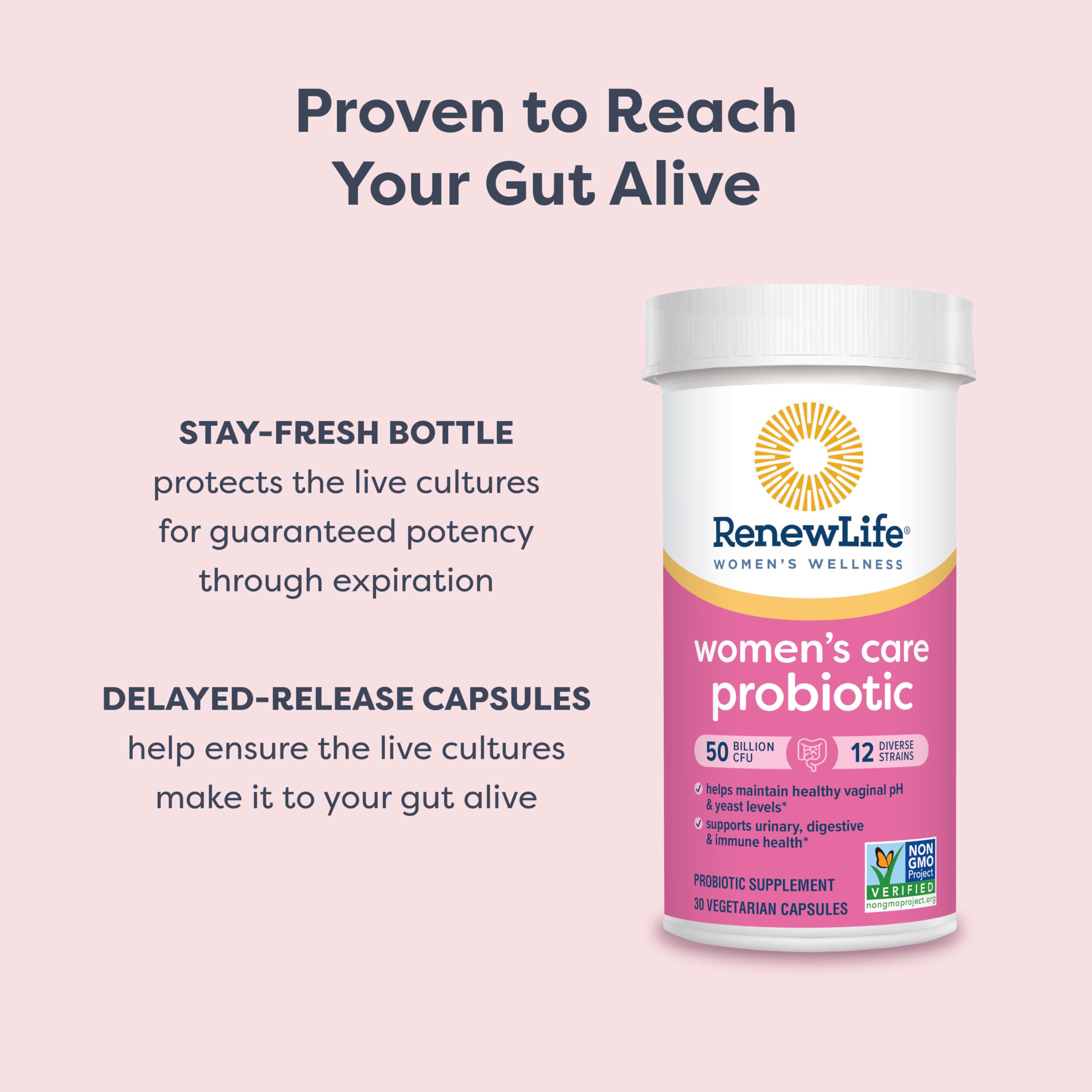 Renew Life label claims showing 50B CFU and 12 strain blend
