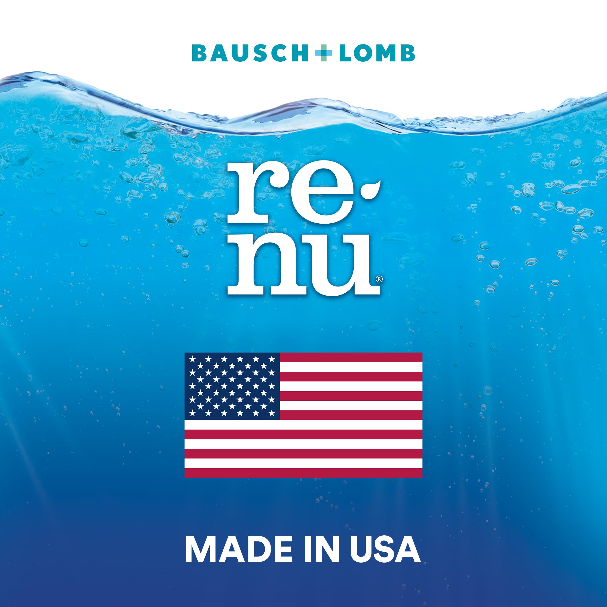 Product display showing Renu MultiPlus drops with packaging