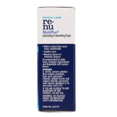 Renu MultiPlus eye drops packaging with branding