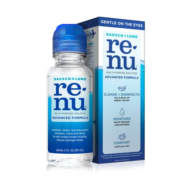 Pack of two travel size Renu Advanced Formula bottles
