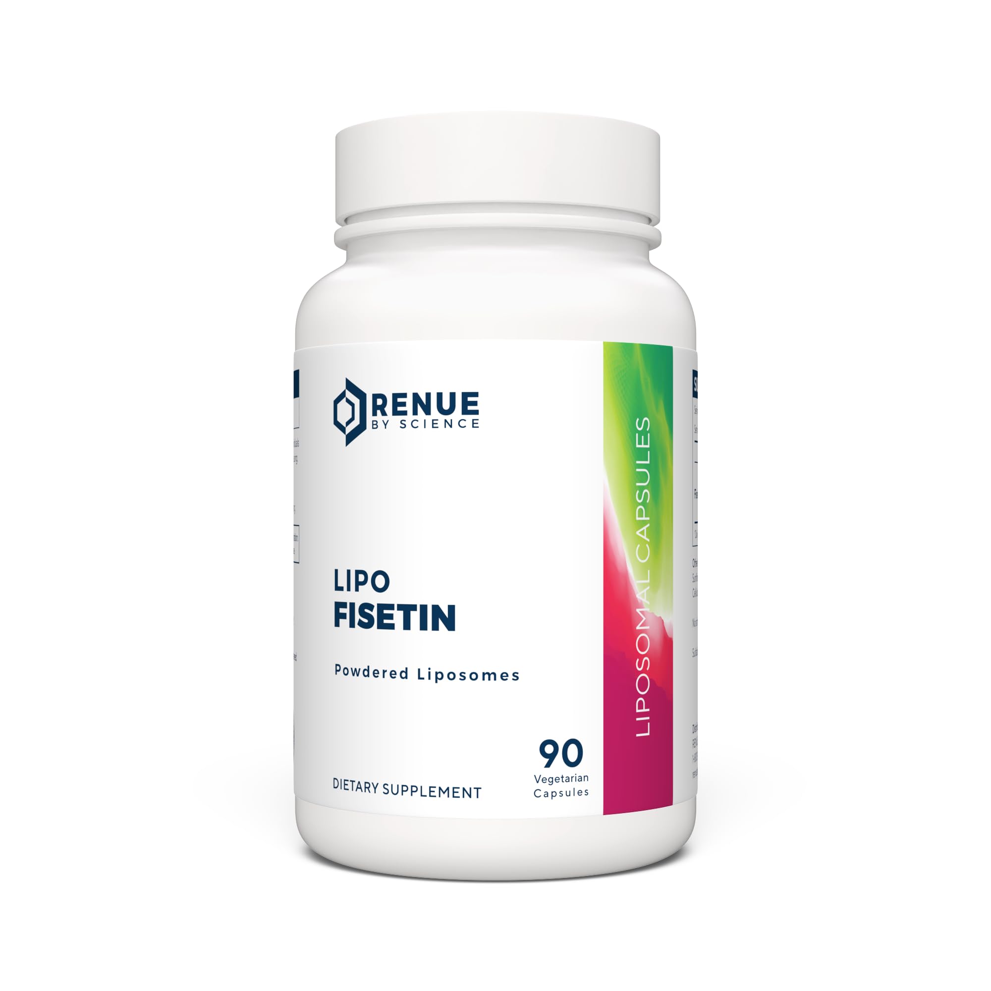 Bottle of Renue By Science Fisetin liposomal capsules