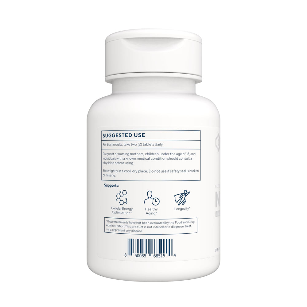 Renue By Science NMN bottle with third-party testing certificate highlights quality and safety.