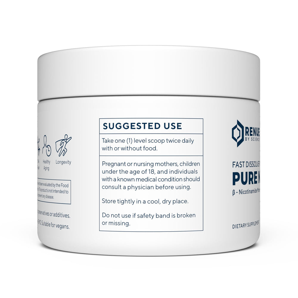 Renue by Science NMN powder for sublingual use supporting quick uptake in daily routine