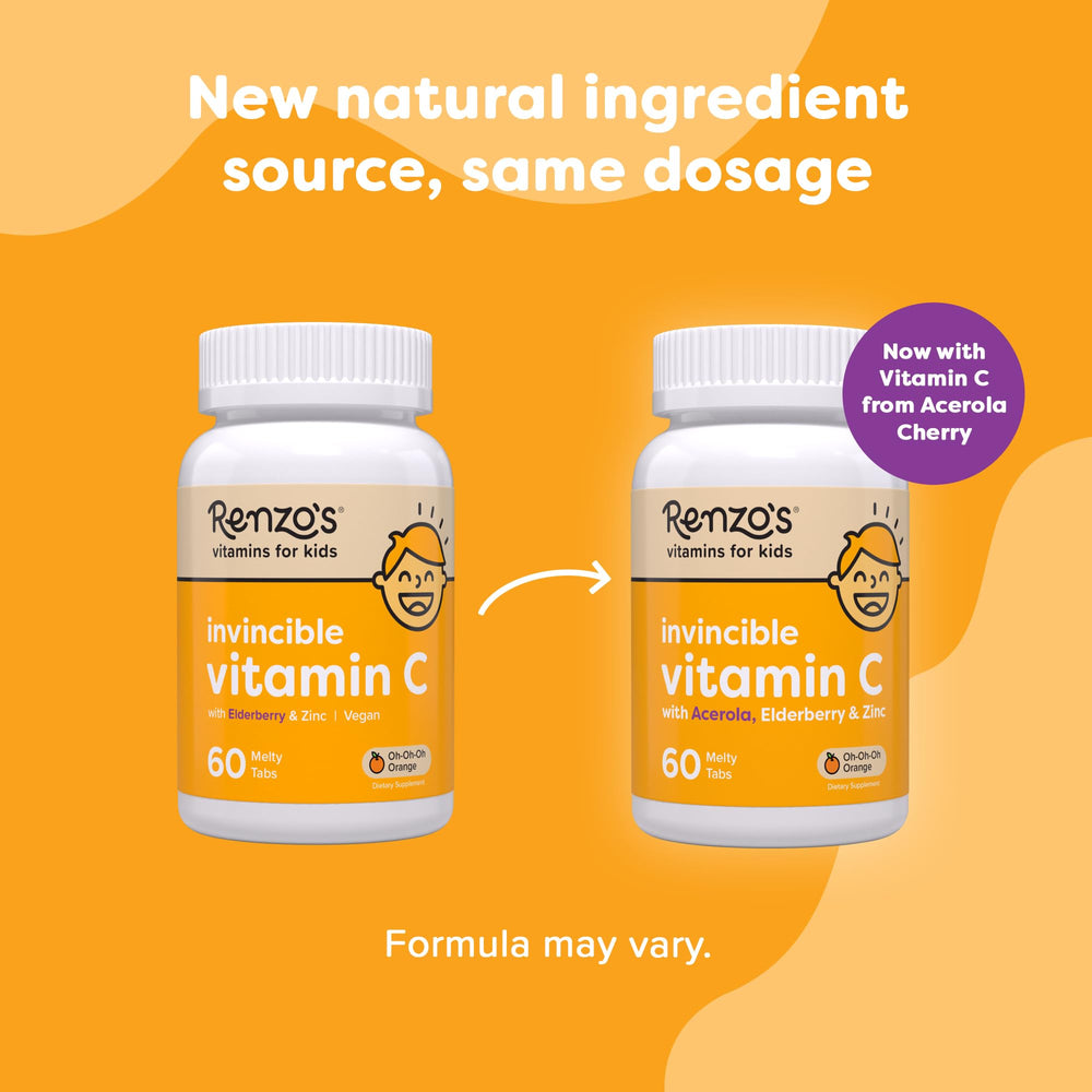 NSF-certified production and family-made origin for Renzo's kids vitamin C