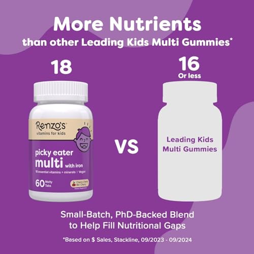 Close-up of dissolving melty vitamin tabs for kids in cherry flavor