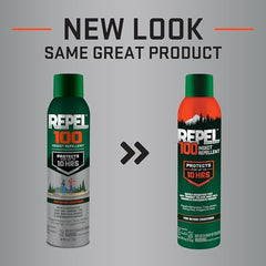 Repel 100 aerosol spray demonstrates fast, even coverage for outdoor adventures.